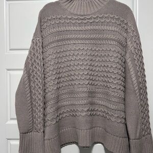 Cozy Cowl Neck Sweater - Taupe
